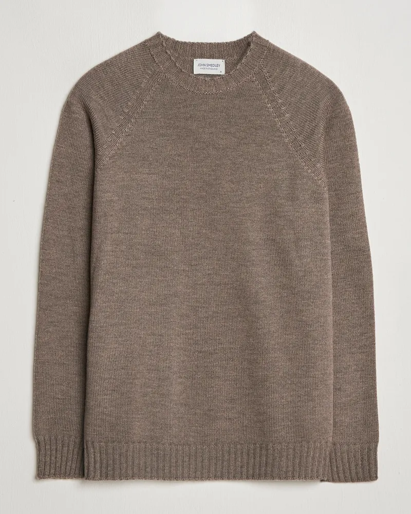 John Smedley Denver Extra Fine Merino Crew Neck Mushroom Brown Braun