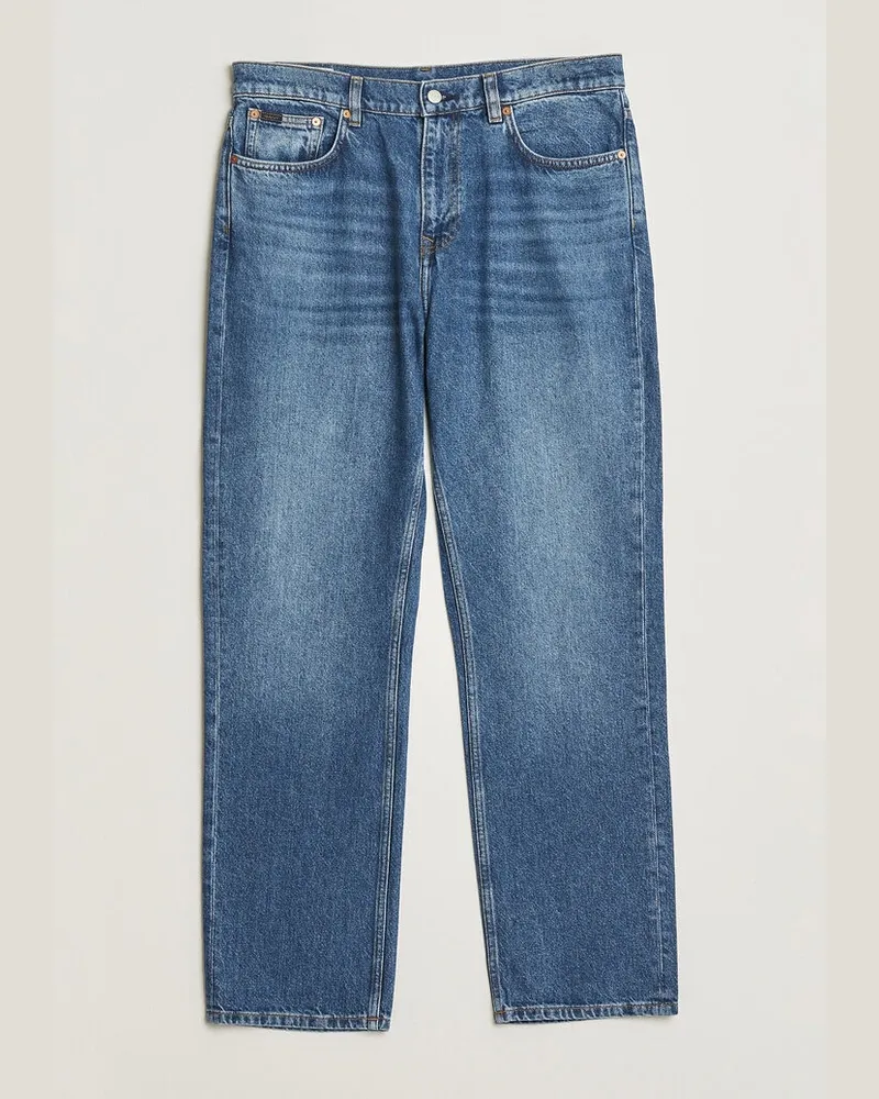 Gant Straight Fit Jeans Mid Blue Worn In Blau