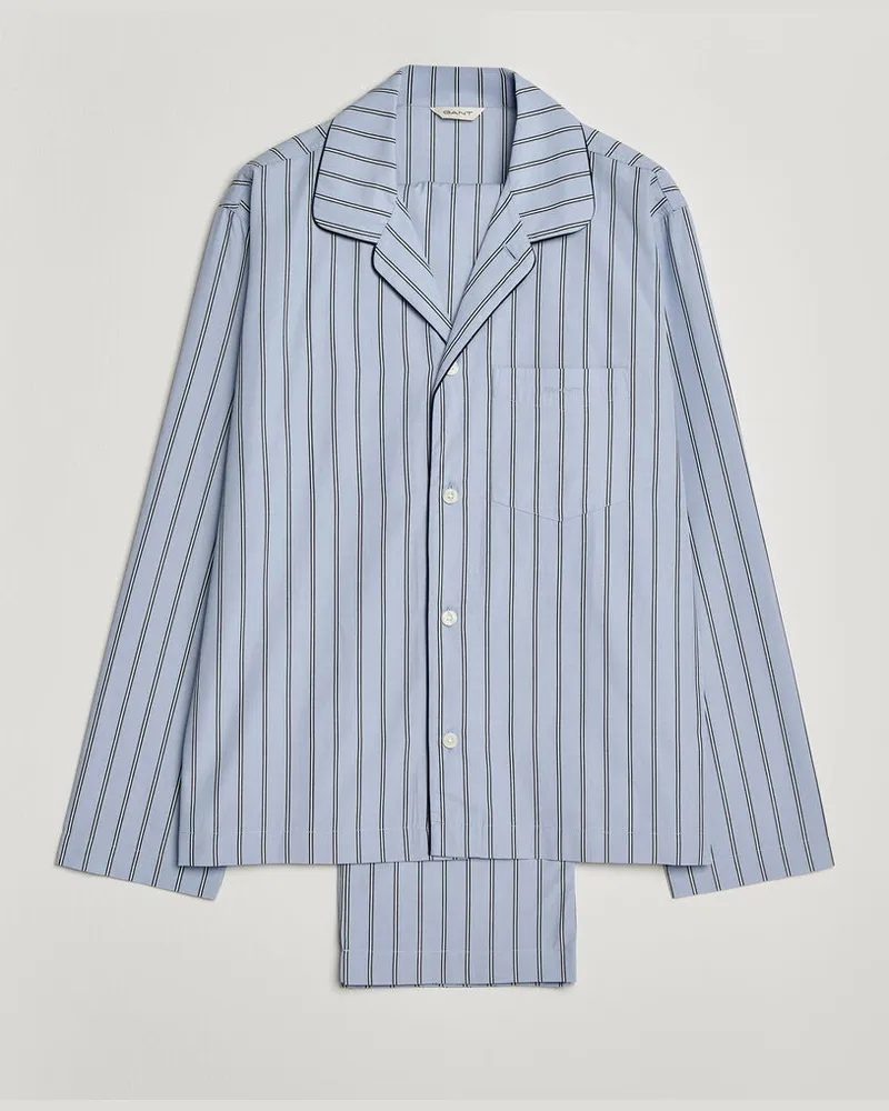 Gant Poplin Striped Pyjama Set Light Blue Blau