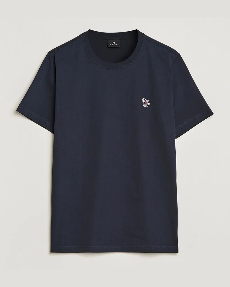 Paul Smith Organic Cotton Zebra T-Shirt Navy Blau