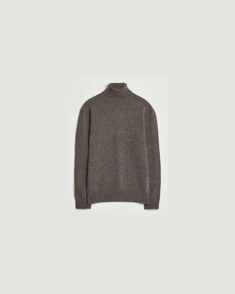 Altea Wool/Cashmere Rollneck Dark Brown Melange Braun