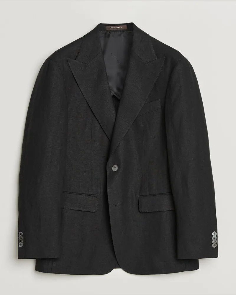 Oscar Jacobson Rufus Soft Linen Blazer Black Schwarz