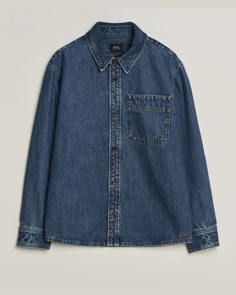 A.P.C. Basile Denim Overshirt Washed Indigo Blau