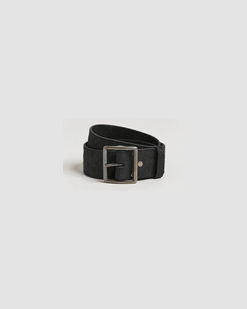 RRL Jones Tumbled Leather Belt Black Schwarz