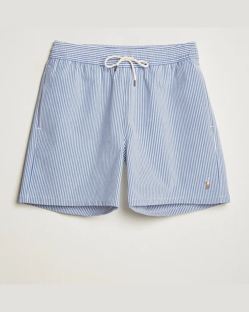 Ralph Lauren Traveler Mid Trunk Seersucker Cruise Royal Navy Blau