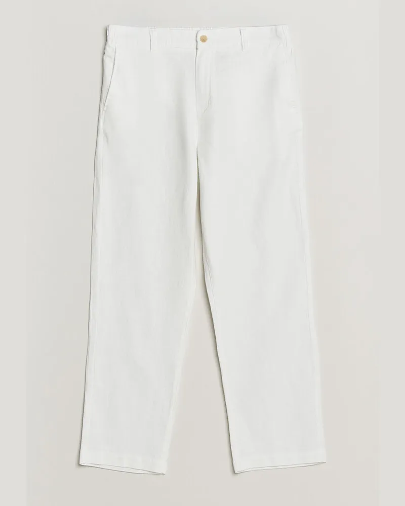 LES DEUX Linen Comfort Suit Pants White Weiß