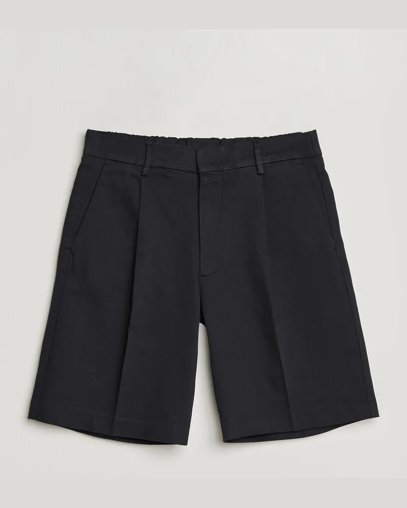 NN 07 Kay Relaxed Fit Cotton Drawstring Shorts Navy Blue Blau
