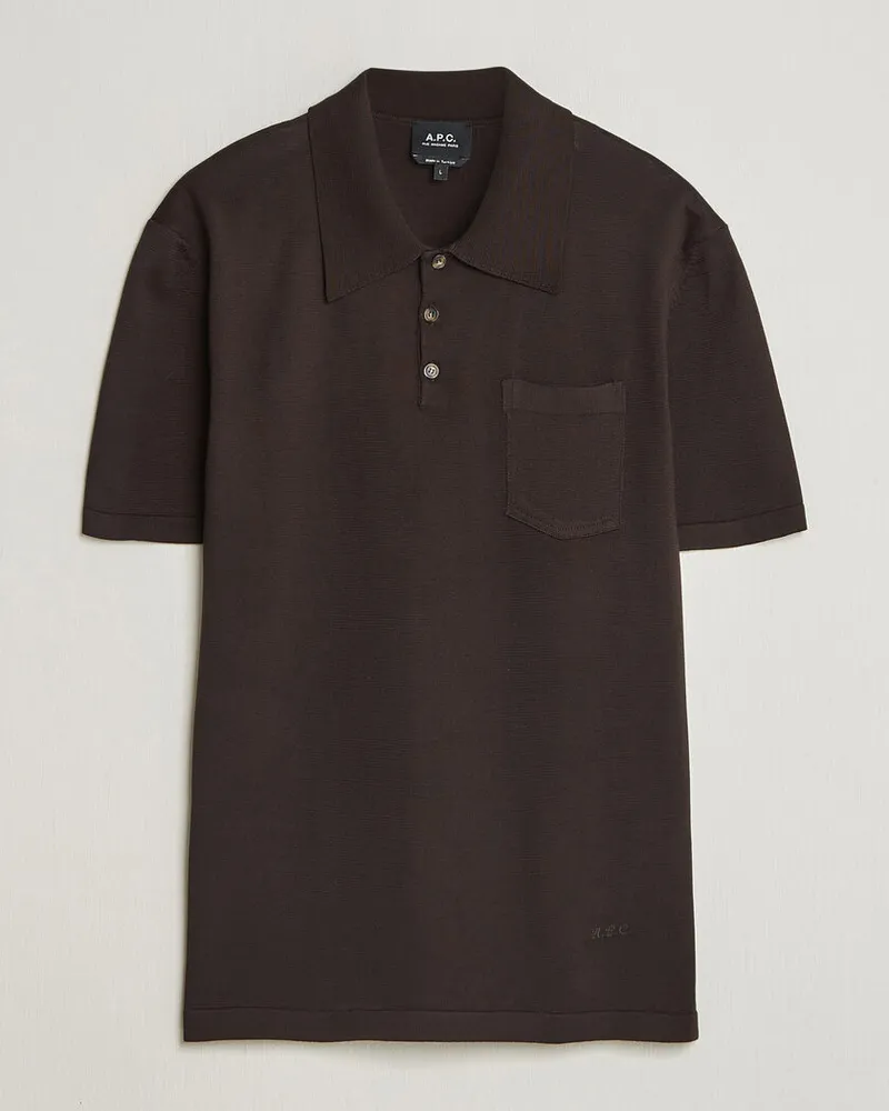 A.P.C. Colin Knitted Polo Brown Braun