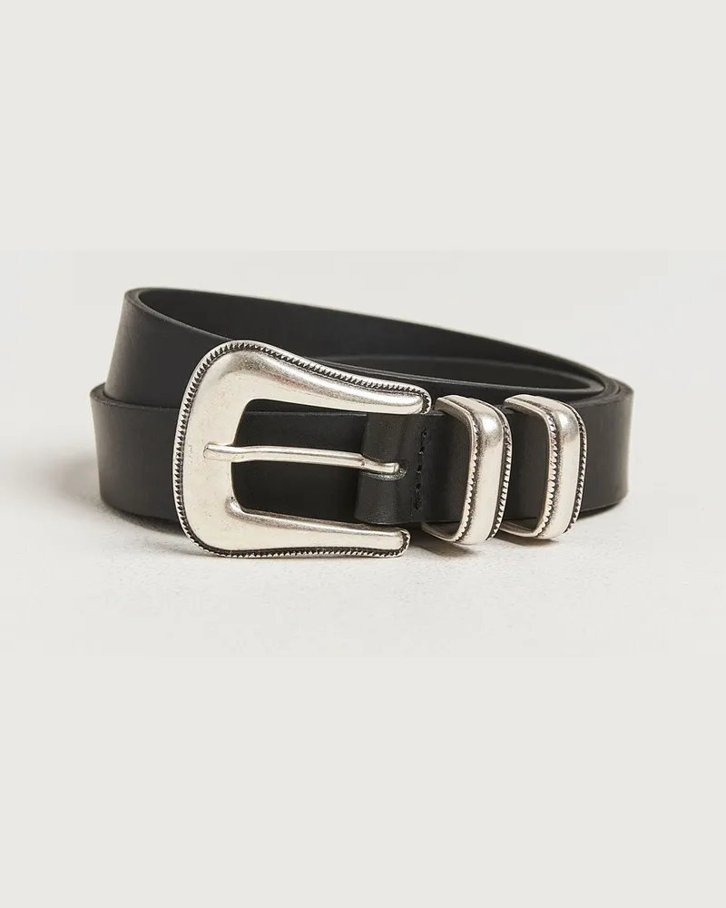Nudie Jeans Western Silver Belt Black Schwarz