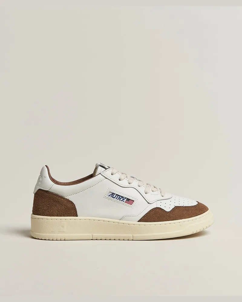 AUTRY Medalist Low Soft Leather/Suede Sneaker White/Tabacco Weiß
