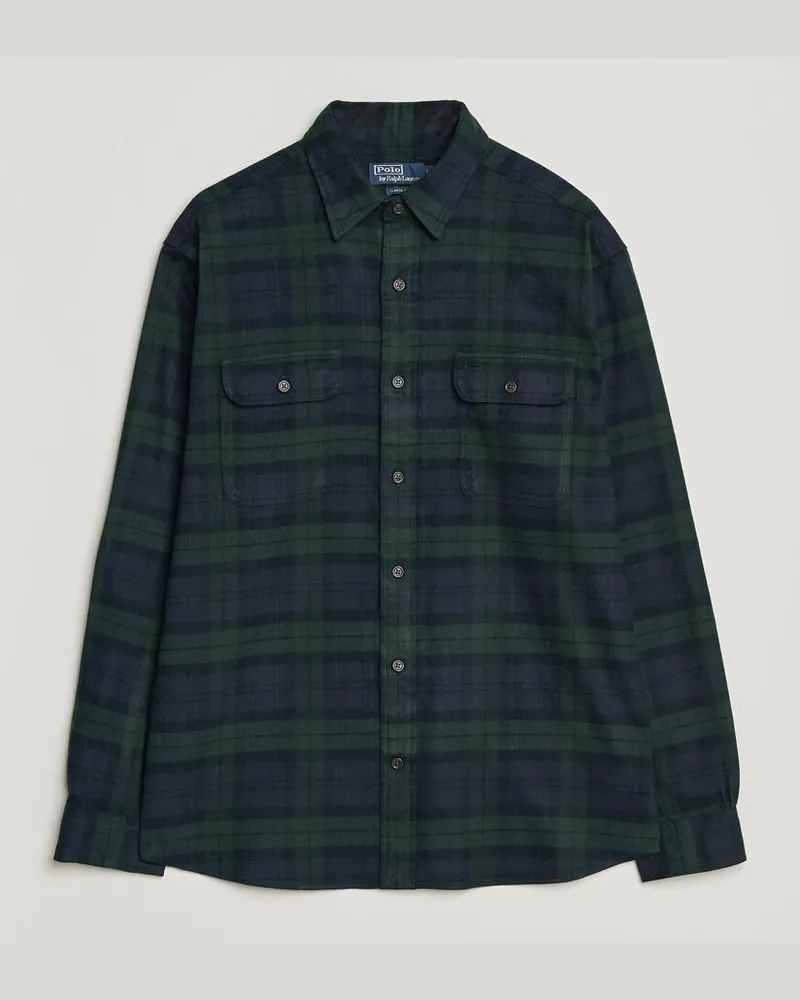 Ralph Lauren Classic Fit Shaggy Flannel Shirt Navy Forest Mehrfarbig