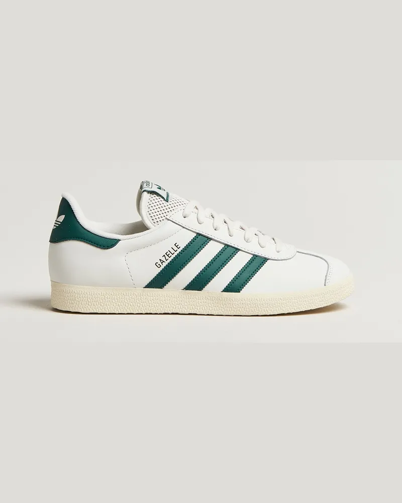 adidas Gazelle Leather Sneaker White/Green Weiß