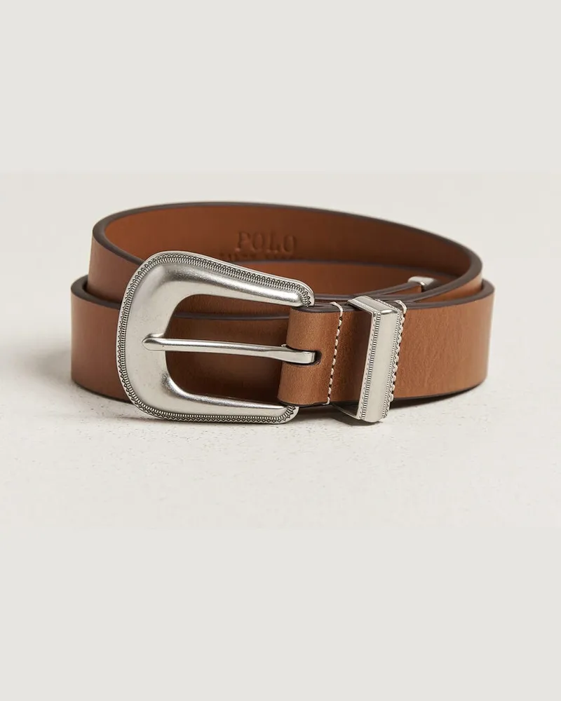 Ralph Lauren Western Denim Belt Tan Beige