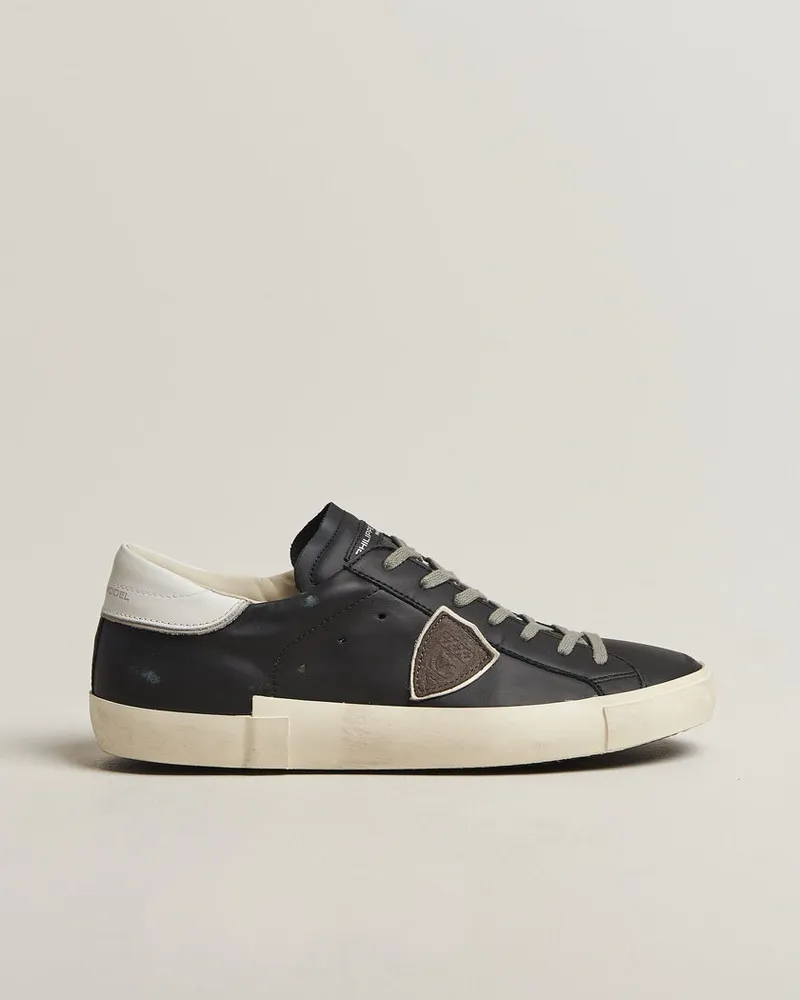 Philippe Model PRSX Low Top Suede Sneaker Black/White Schwarz