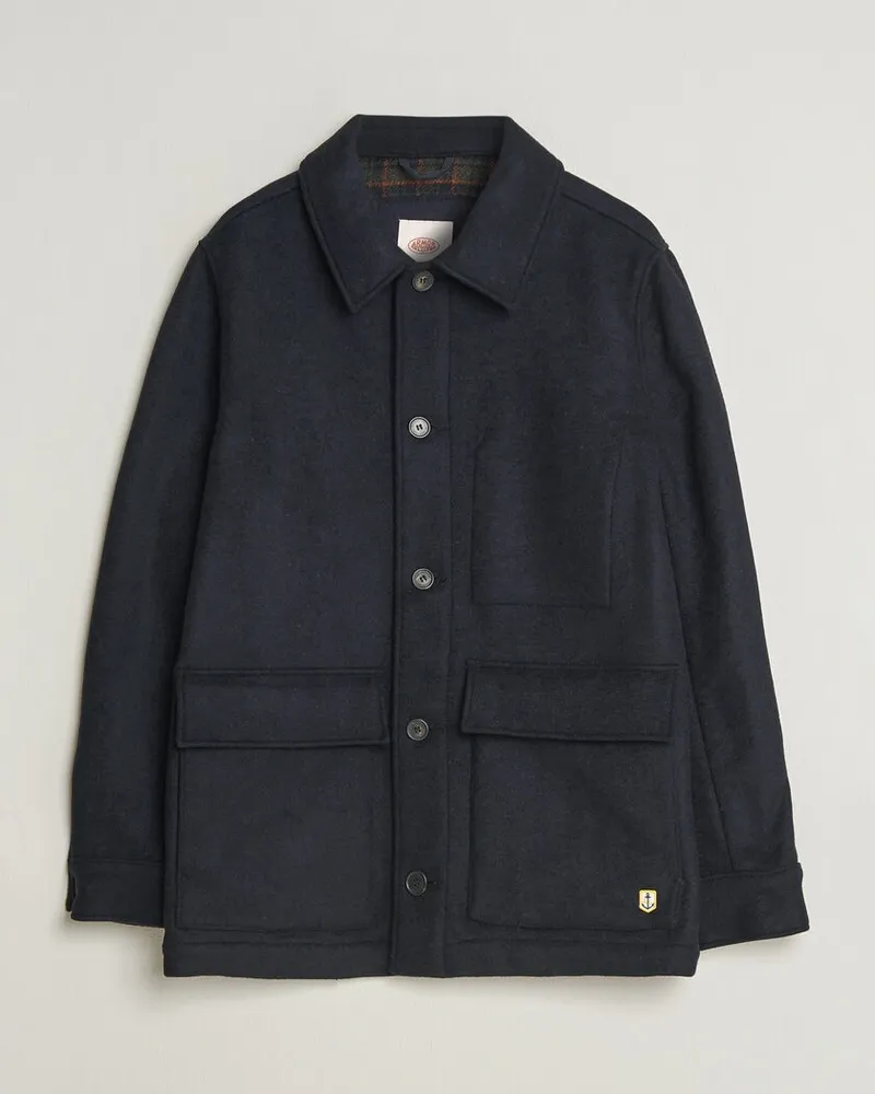 Armor-Lux Wool Shirt Jacket Rich Navy Blau