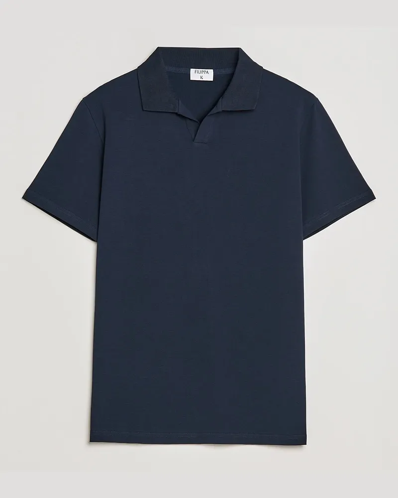 Filippa K Soft Lycra Polo Tee Navy Blau