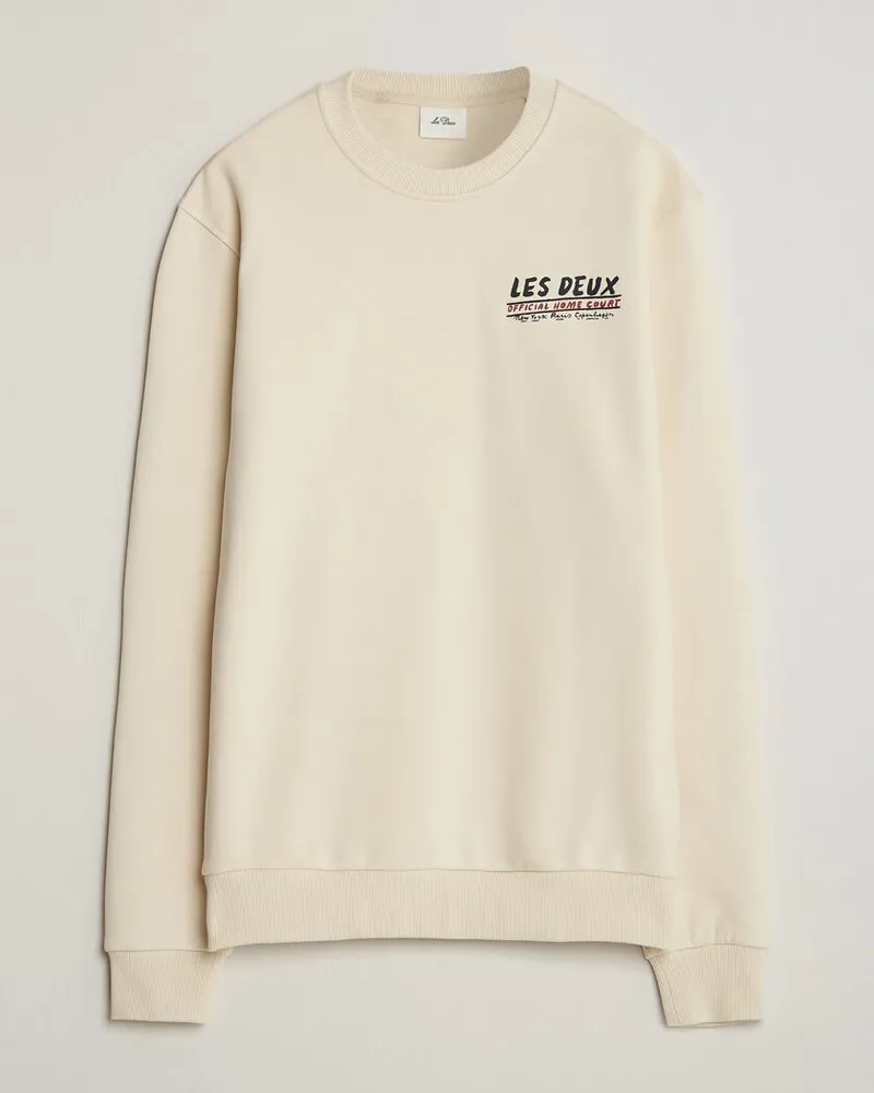 LES DEUX Record Sweatshirt Ivory Weiß