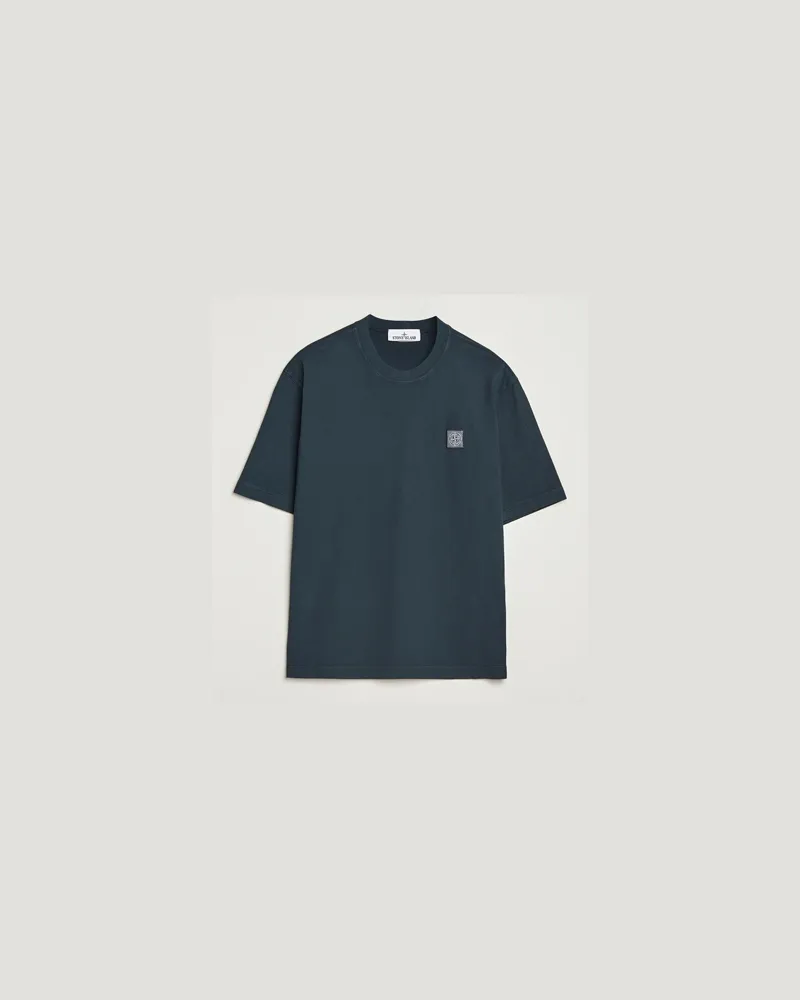 Stone Island Combed Organic Cotton T-Shirt Navy Blau