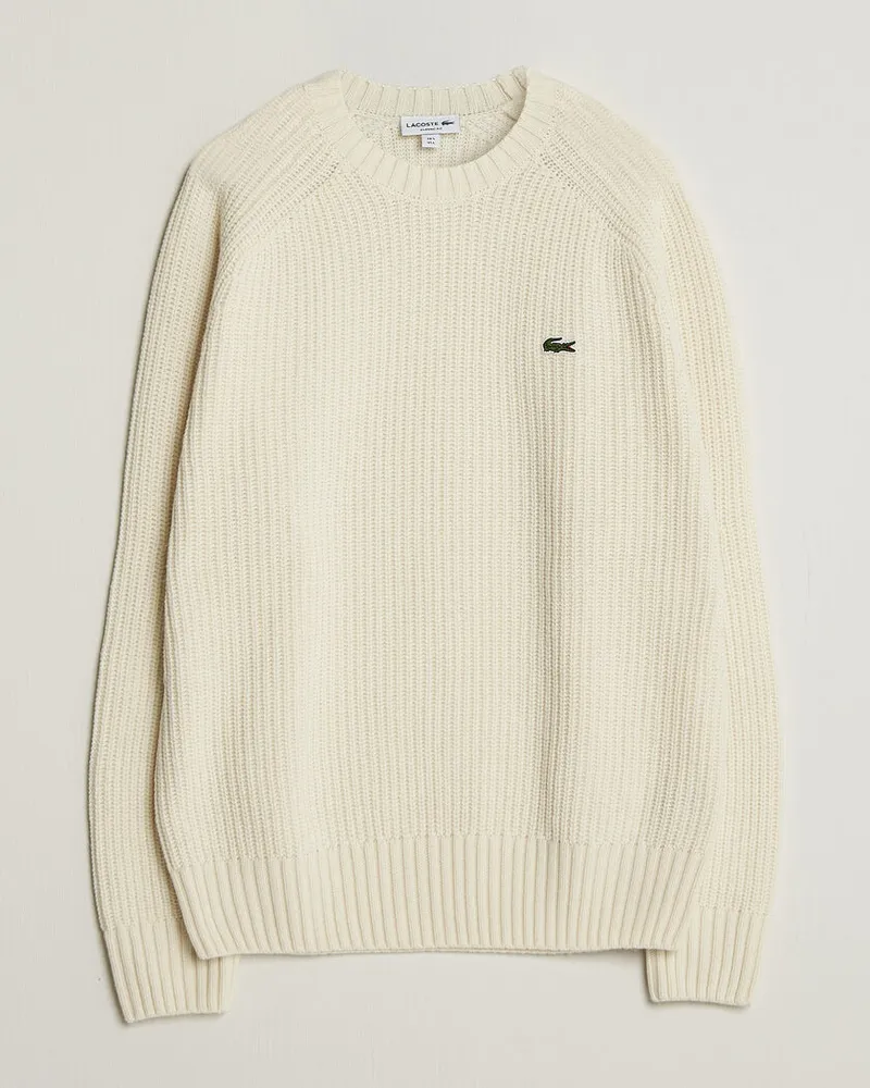 Lacoste Heavy Wool Knitted Sweater Lapland Weiß