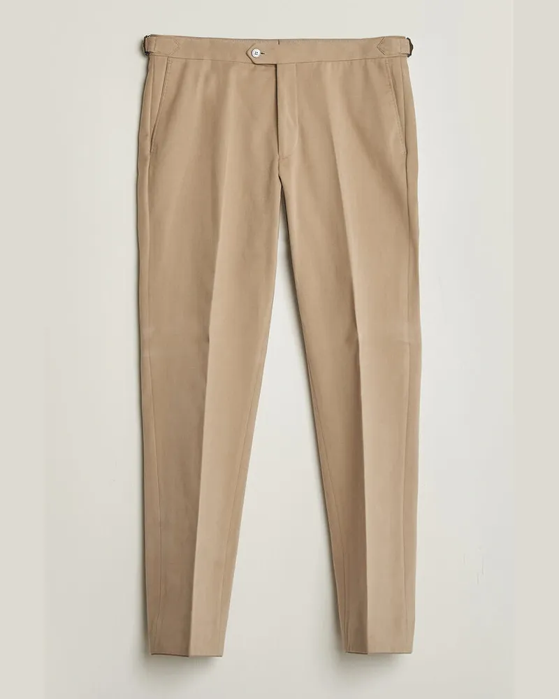 Oscar Jacobson Dandy Brushed Cotton Trousers Beige Beige