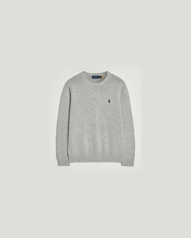 Ralph Lauren Cotton Crew Neck Sweater Andover Heather Grau