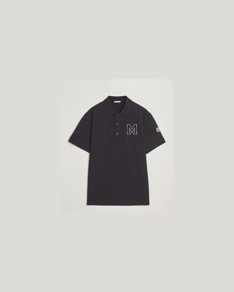 Moncler Archive Logo Polo Navy Blau