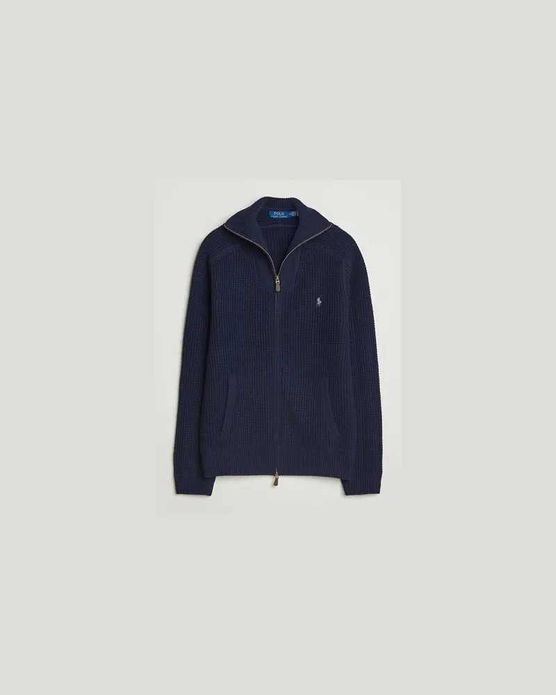 Ralph Lauren Cotton/Wool Full Zip Hunter Navy Blau