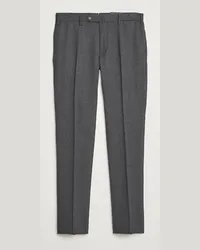 Incotex Silm Fit Washable Flannel Trousers Dark Grey Grau