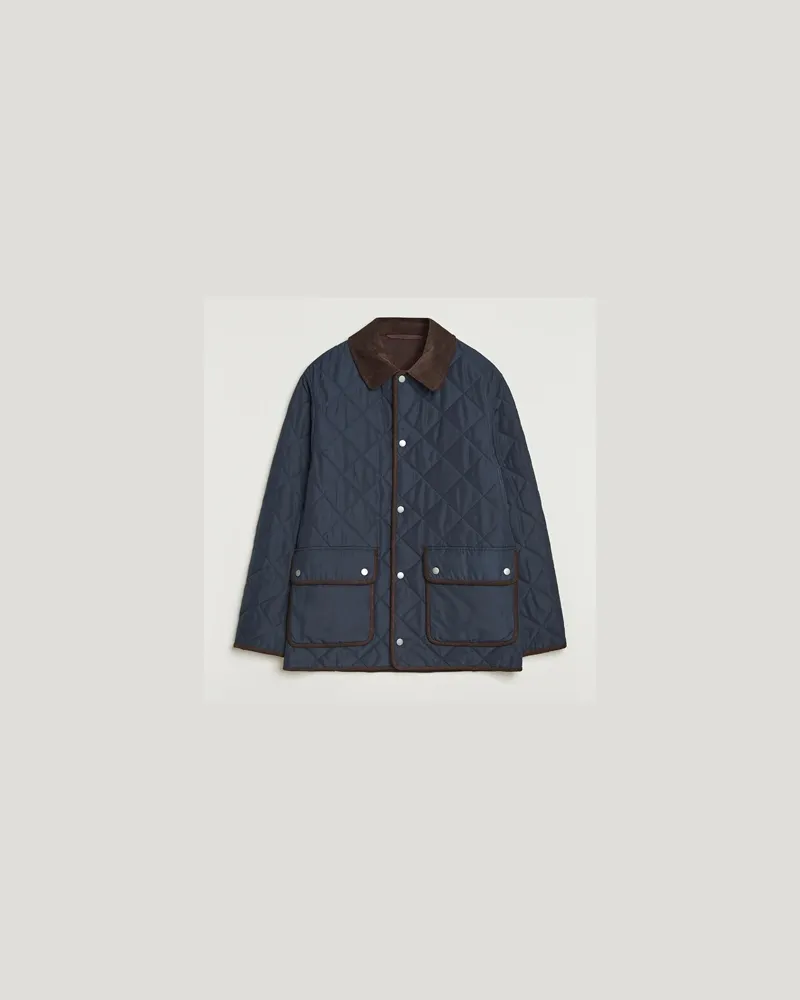 Gant Quilted Fleece Jacket Evening Blue Blau