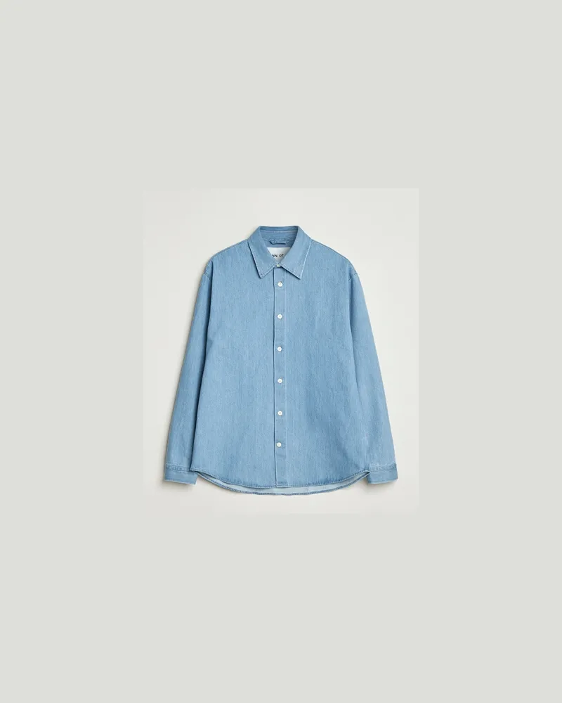 NN 07 Casper Denim Overshirt Blue Blau