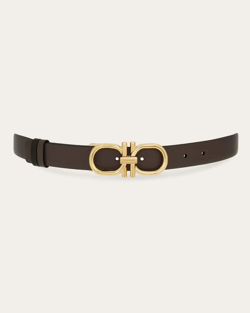 Ferragamo Damen Verstellbarer Gancini-Wendegürtel Grau Grau