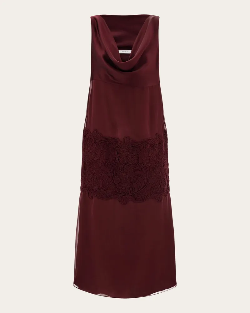 Ferragamo Damen Kleid mit Faltenwurf Violett Violett