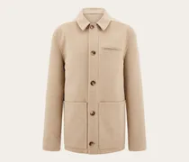 Herren Blouson in Doppelgewebe aus Wolle und Kaschmir Beige