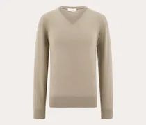 Herren Pullover mit V-Ausschnitt Beige
