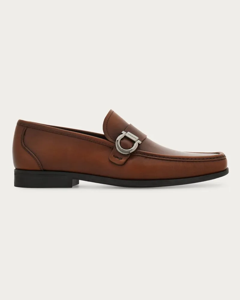 Ferragamo Herren Loafer mit Gancini-Ornament Braun Größe Braun