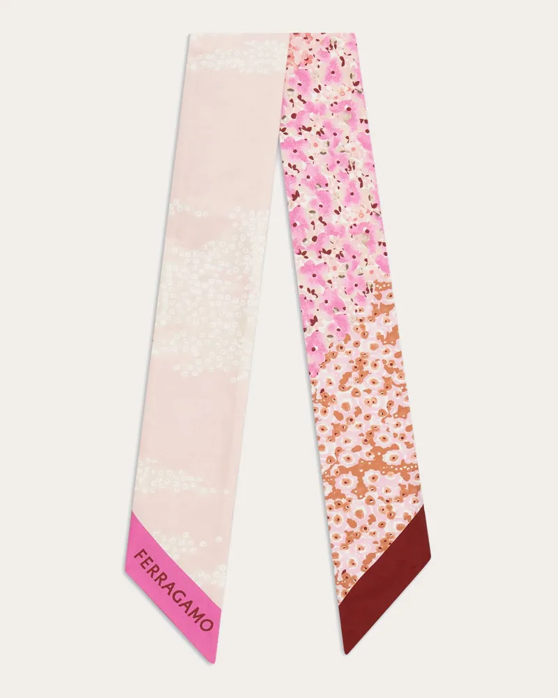 Ferragamo Damen Bandeau-Tuch mit Palazzo Spini Feroni-Print Rosa Rosa