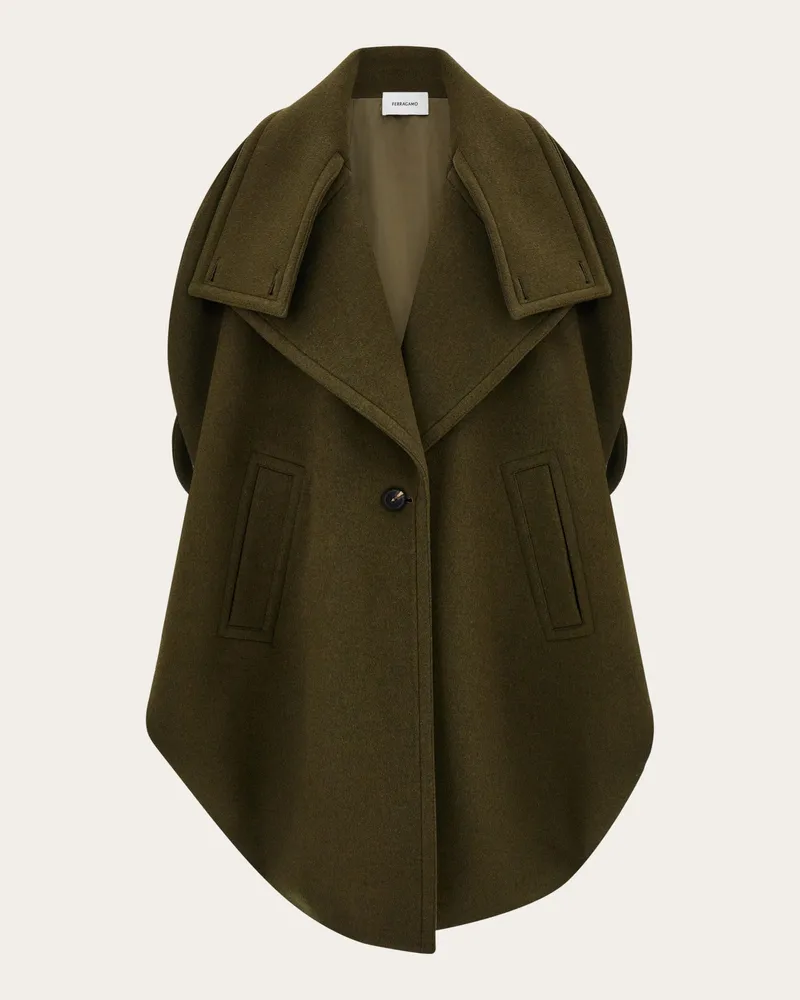 Ferragamo Damen Einreihiger Caban Grün Grün