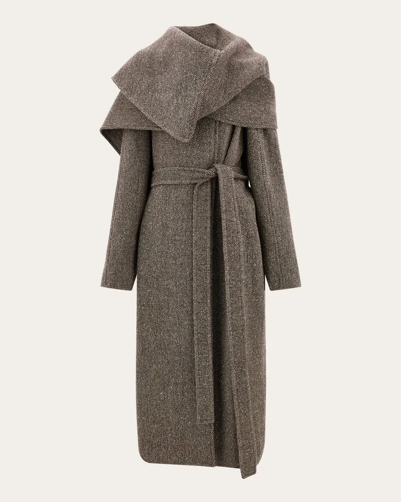 Ferragamo Damen Asymmetrischer Oversize-Mantel Braun Braun
