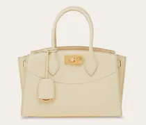 Damen New Ferragamo Studio soft bag (M) Weiß