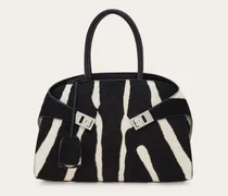 Damen Zweifarbige Handtasche Hug (M) Schwarz