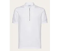 Herren Polohemd mit Reißverschluss Weiß