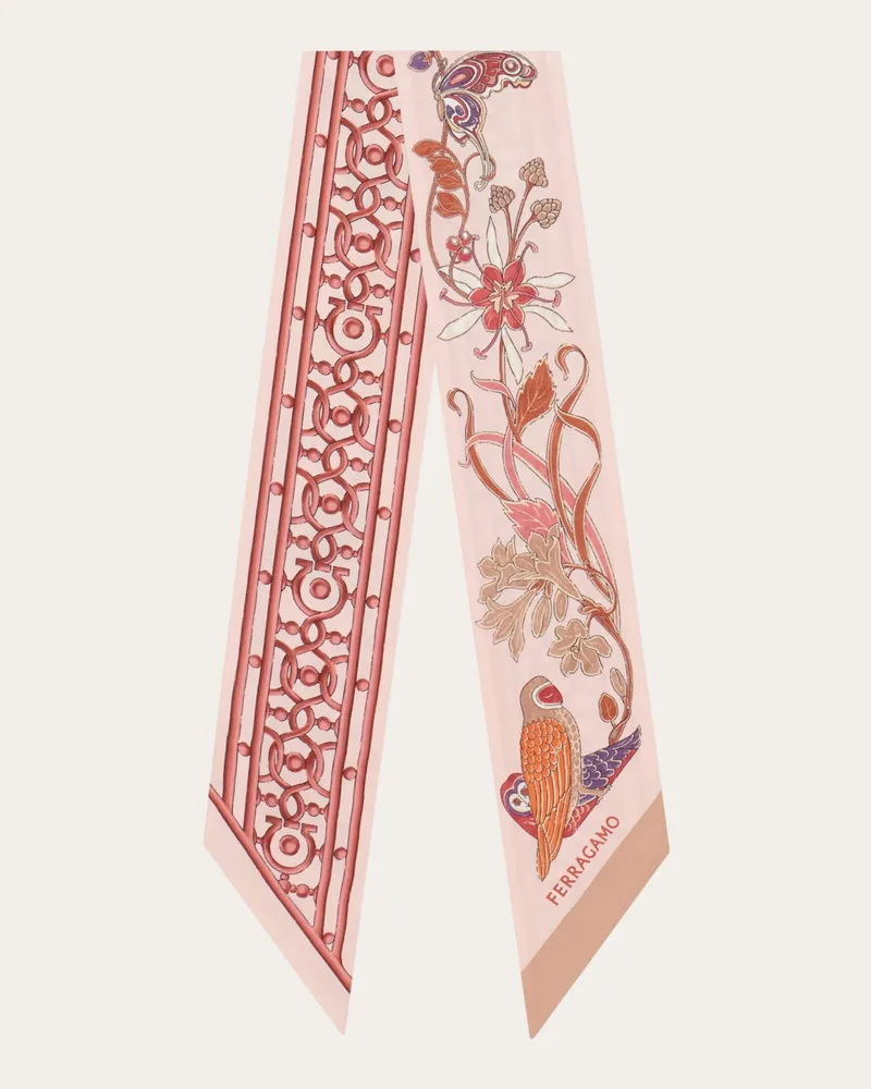Ferragamo Damen Mini-Bandeau-Tuch mit Jugendstil-Print Rosa Rosa