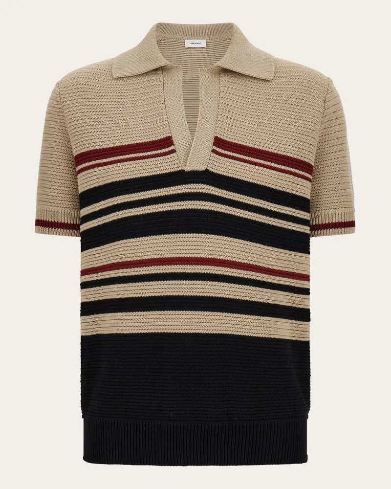 Ferragamo Herren Polohemd in Maschenware Beige Beige