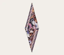 Damen Bandeau-Tuch mit Blumen und Schmetterlinge-Print Blau
