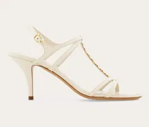 Damen Sandale T-Strap Vara Chain Weiß Größe 5