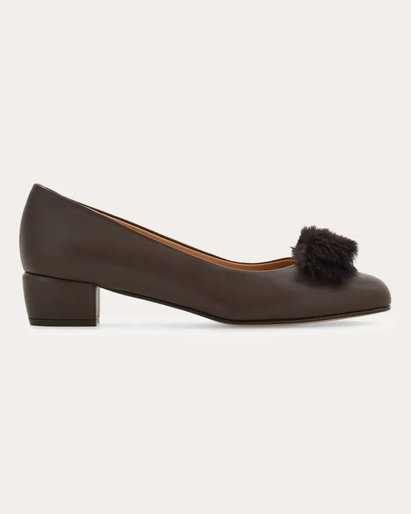 Ferragamo Damen Pumps mit Vara-Schleife Braun Größe Braun
