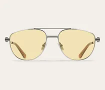 Herren Aviator-Sonnenbrillen Gelb