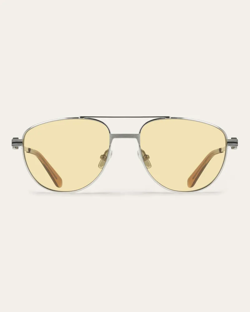 Ferragamo Herren Aviator-Sonnenbrillen Gelb Gelb