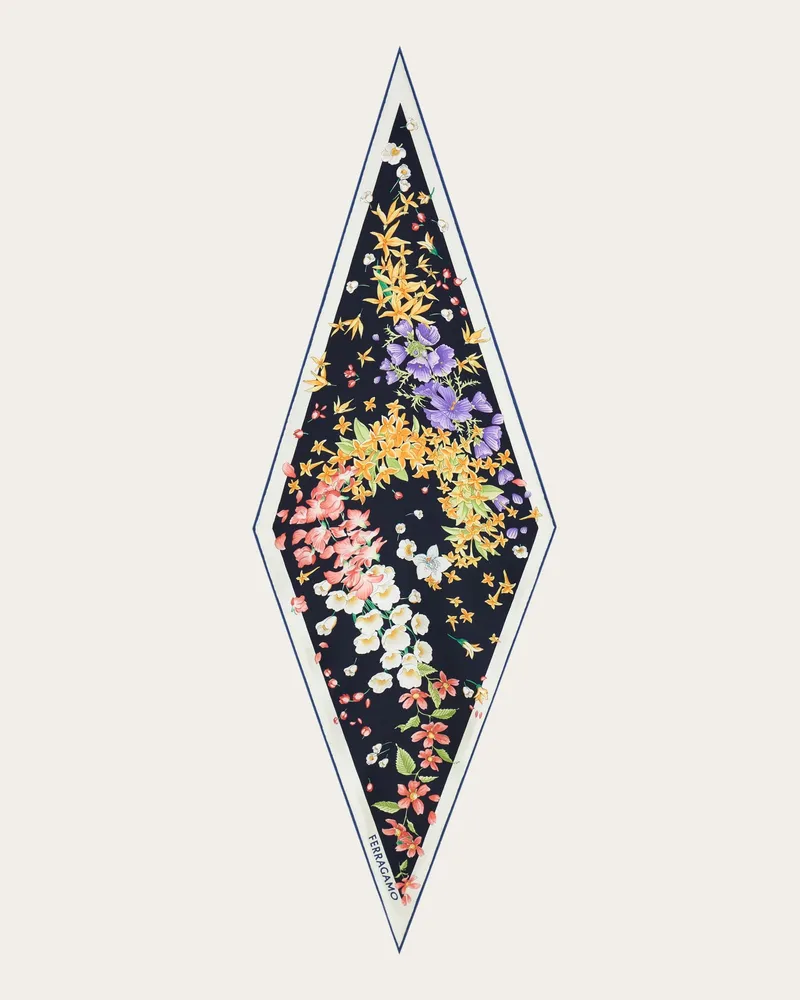 Ferragamo Damen Bandeau-Tuch mit Frühlingsprint Mehrfarbig Mehrfarbig