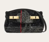 Damen Hug Umhängetasche Soft mit Pailletten (XS) Schwarz